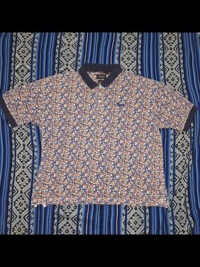 Vintage 90s Haven Harbors Golf Tee All Over Print Polo Shirt 2XL AOP Seal
